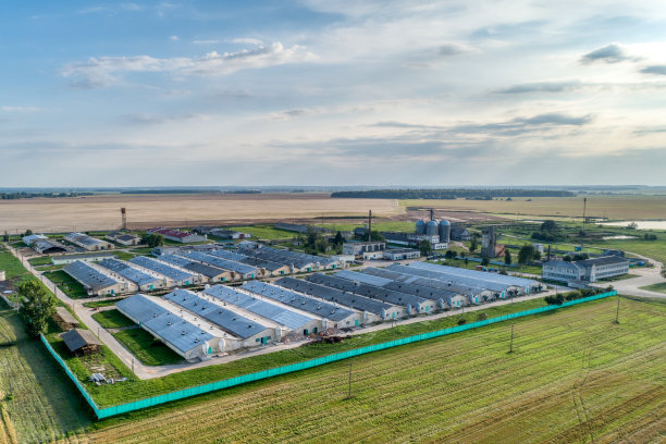 大型畜牧场。晚上拍摄。图片下载