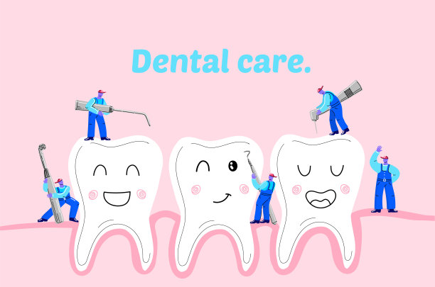 小男人治病，清洁大牙齿的牙科器械。牙科工作的概念。牙科保健图片下载