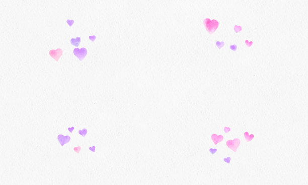 心脏形状的水彩背景。浪漫的五彩纸屑飞溅。心脏彩纸背景。落下红色和粉色的纸心。祝福婚礼卡片。2月14日。矢量插图。图片下载