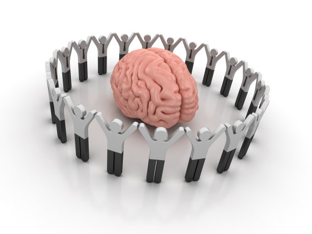 人脑的象形文字团队- 3D渲染图片下载