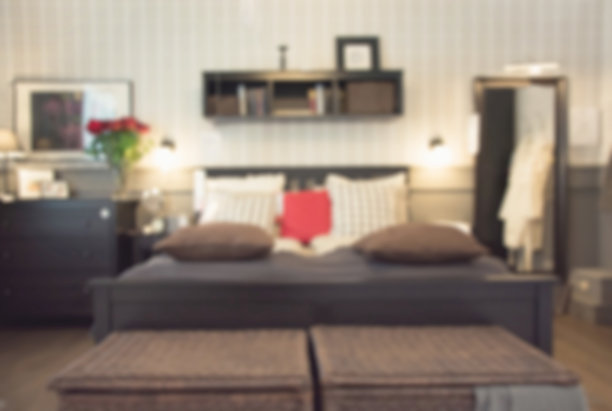 模糊的现代卧室作为背景。抽象的图案。图片下载