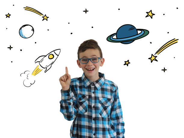 小男孩，孩子，思考想法，梦想想象太空星星图片下载