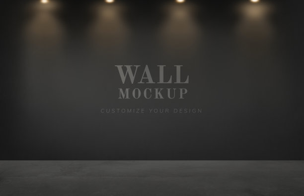 有黑墙模型的空房间图片下载