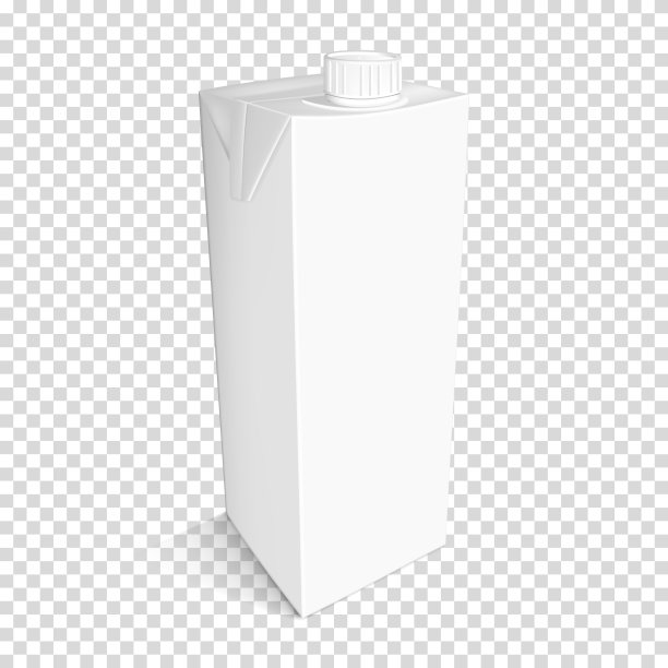 白色卡纸包装的饮料，果汁和牛奶，隔离。图片下载