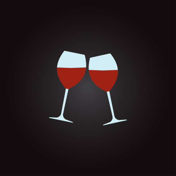两杯酒。概念欢呼图标。五彩缤纷的矢量插图。图片下载