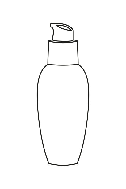 线条艺术黑白化妆品分配器瓶图片下载