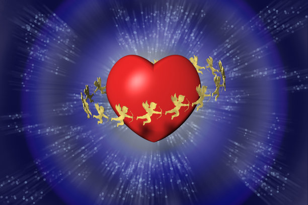 背景情人节丘比特- 3D插图图片下载