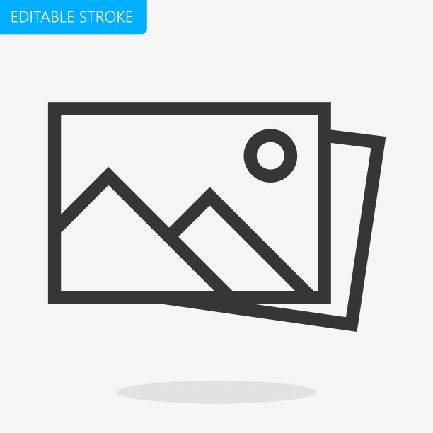 相册图库图标像素完美可编辑的笔画矢量图片下载