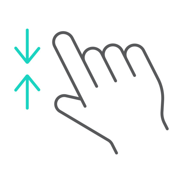 两根手指缩小细线图标、手势和点击、手势、矢量图形、白色背景上的线性图案。图片下载