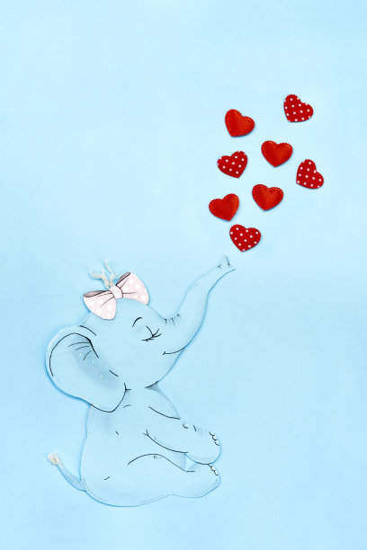 大象和心脏的照片图片下载