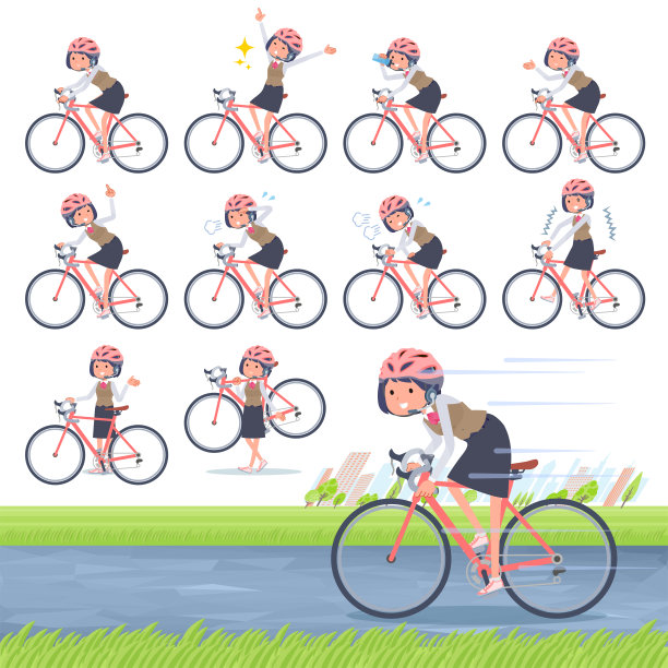 扁平型呼叫中心女性公路自行车图片下载