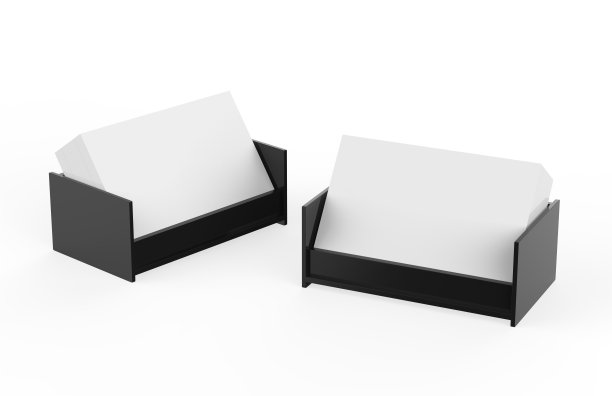 专业空白名片与卡持有人在孤立的白色背景，3d插图图片下载