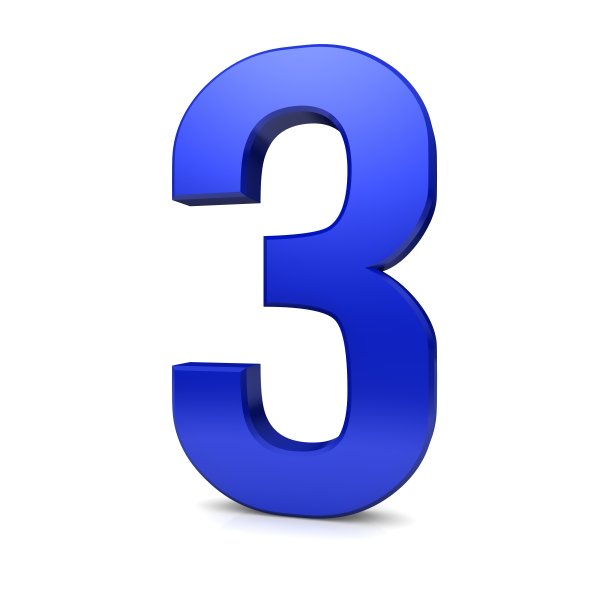 3号蓝色3d标志图片下载