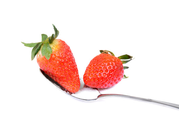 新鲜草莓和糖图片下载