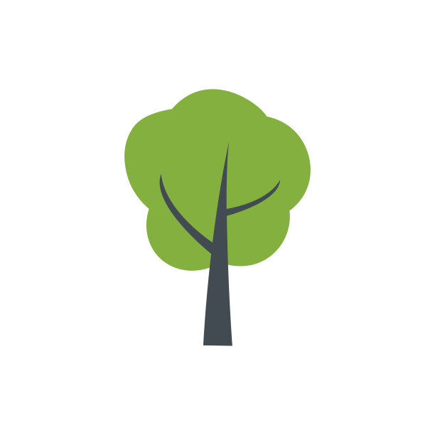 青树图标。森林的象征。矢量插图孤立在白色背景。图片下载