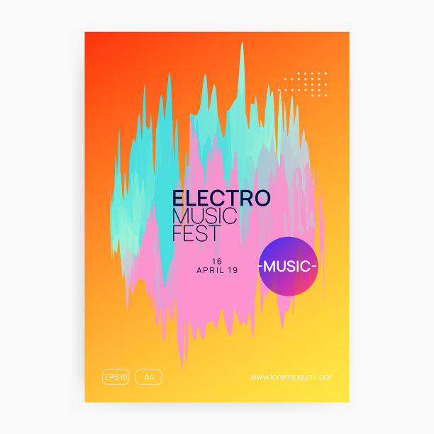 夏季音乐节海报和音乐传单。图片下载