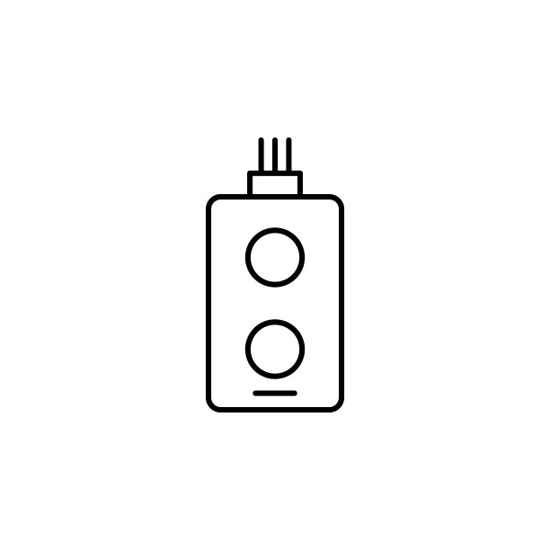 工厂，遥控器，按钮图标。移动概念和web应用的生产图标元素。细线工厂、遥控器、按钮图标均可用于网页图片下载