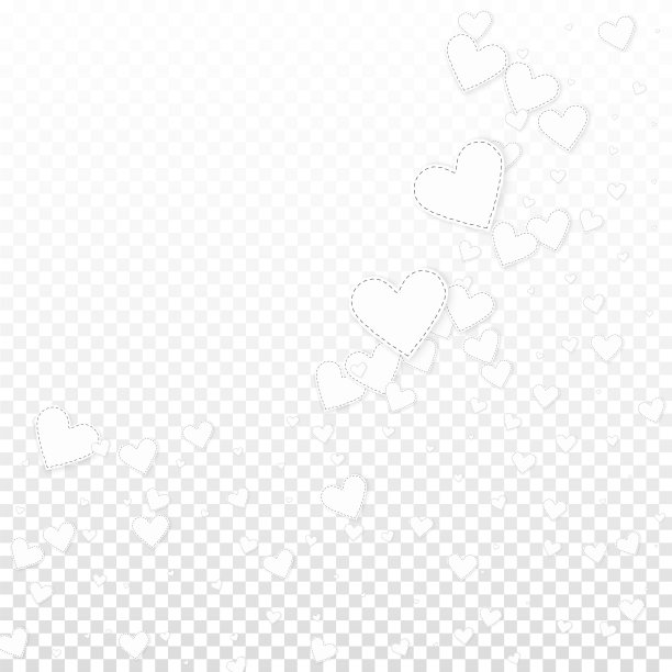 白心爱五彩纸屑。情人节的角落图片下载