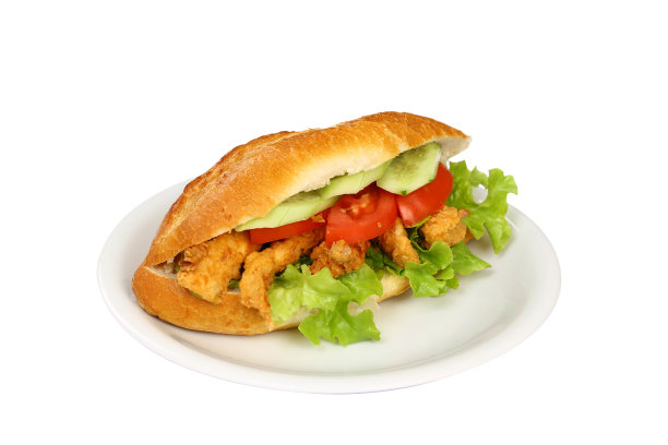 脆皮鸡肉三明治图片下载