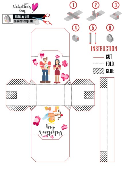 情人节的盒子模板图片下载