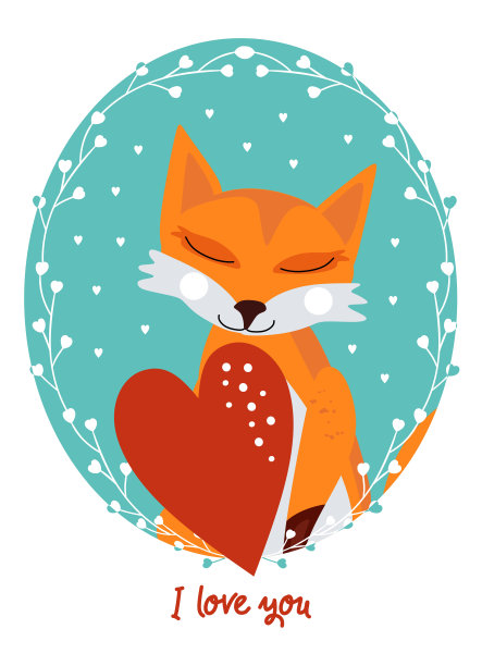 有动物的情人节卡片图片下载