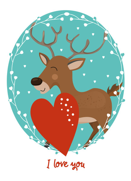 有动物的情人节卡片图片下载