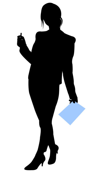 女孩记笔记，剪影向量图片下载