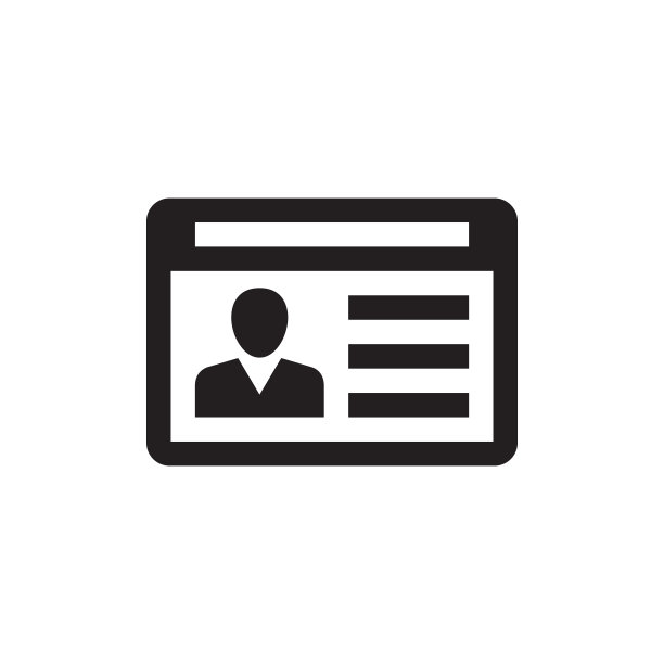 身份证-黑色图标上的白色背景矢量插图为网站，移动应用程序，演示，信息图表。用户与身份档案概念标志。平面设计元素。图片下载