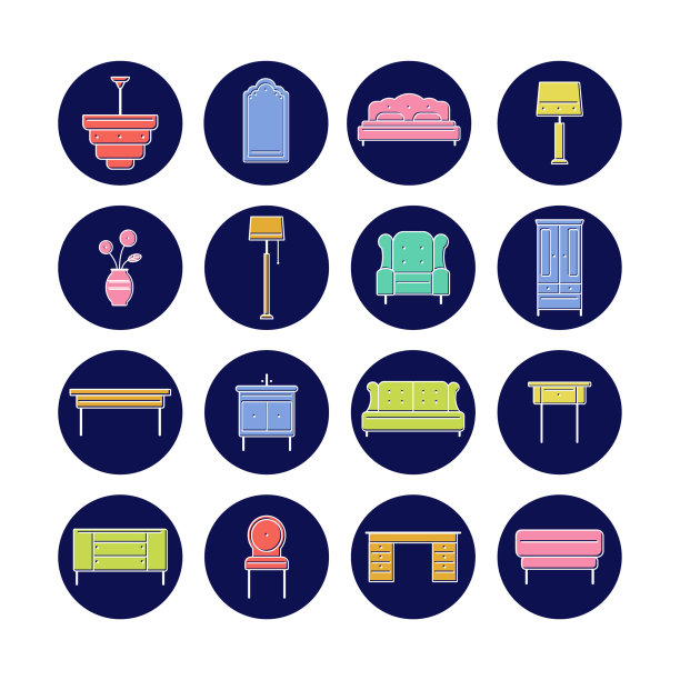 家具图标集合图片下载