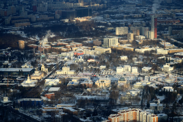美丽的冬季照片莫斯科全景与地标图片下载