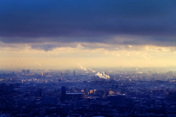 美丽的冬季照片莫斯科全景与地标图片下载