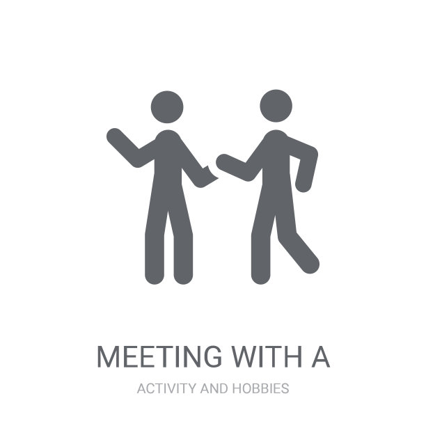 与好友图标见面。时尚会议与一个朋友的标志概念从活动和爱好的白色背景收集图片下载