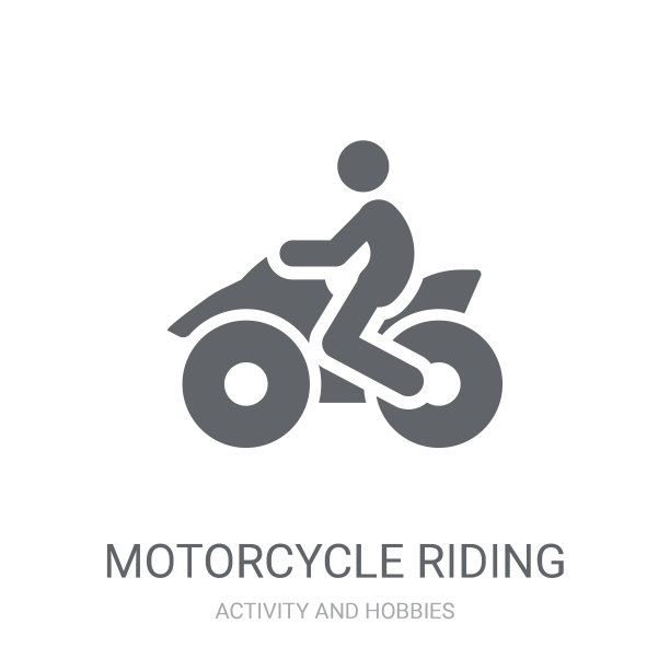 摩托车骑图标。时髦的摩托车骑标志概念从活动和爱好的白色背景收集图片下载