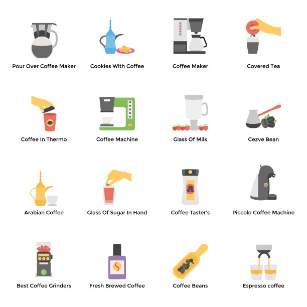 咖啡生产扁平载体包装图片下载