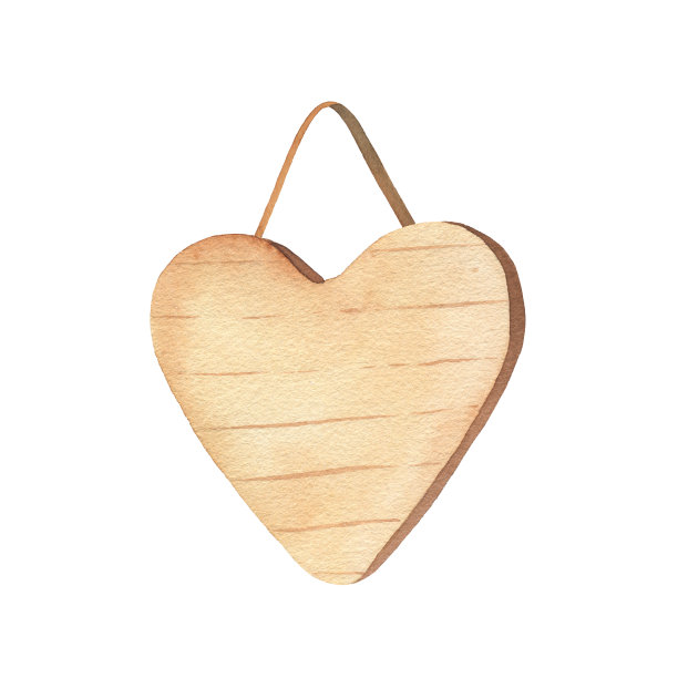 心形的木制标志边框和白色背景上孤立的丝带图片下载