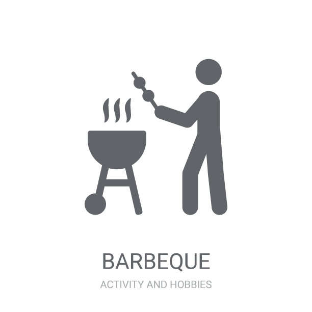 烧烤图标。时尚的烧烤标志概念从活动和爱好的白色背景收集图片下载