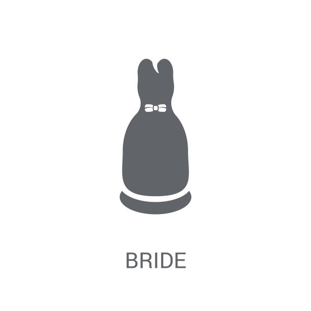 新娘图标。时尚新娘标志概念从生日派对和婚礼的白色背景图片下载