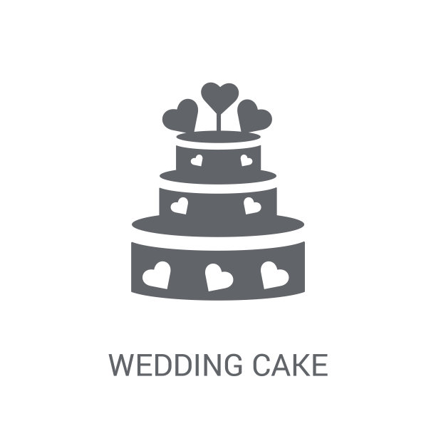 婚礼蛋糕图标。时尚婚礼蛋糕标志概念白色背景从生日派对和婚礼收藏图片下载