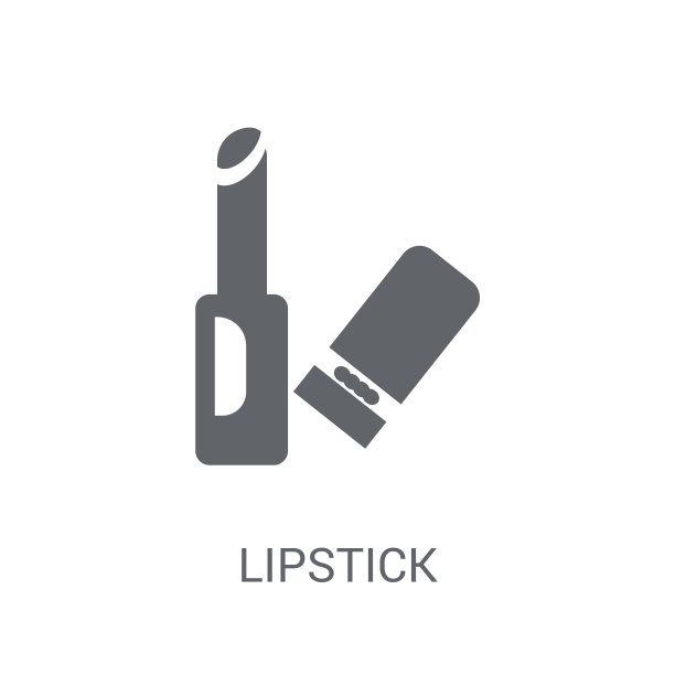 口红图标。时尚的口红标志概念从生日派对和婚礼的白色背景图片下载