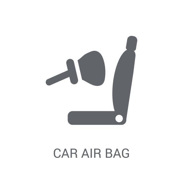 汽车安全气囊图标。时髦的汽车安全气囊标志概念上的白色背景从汽车零件收集图片下载
