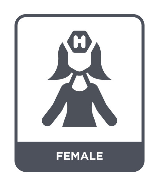 女性图标矢量在白色背景，女性潮流填充图标从医疗集合图片下载