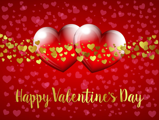 情人节快乐，心对心的背景-情人节卡片图片下载