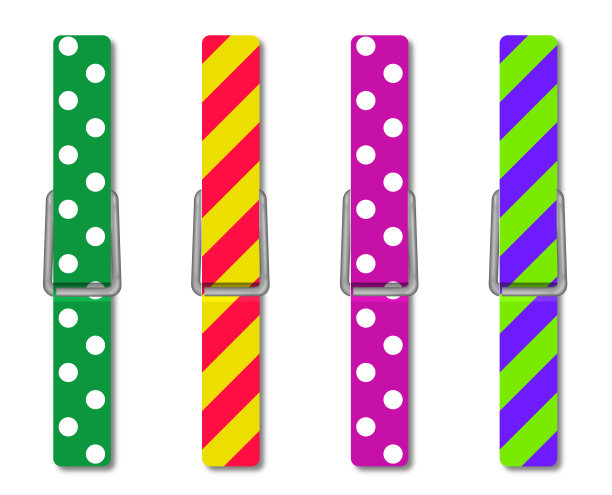 彩色衣夹，孤立插图图片下载