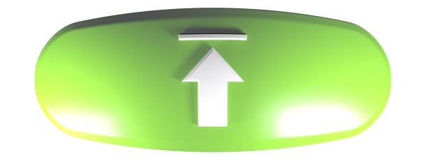 绿色变形圆角矩形上传- 3D渲染插图图片下载