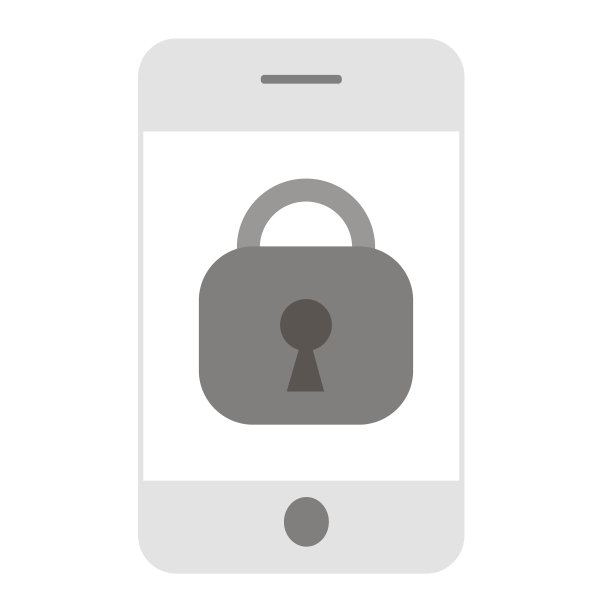 在屏幕上锁定的平面智能手机的矢量图像。白色背景图片下载