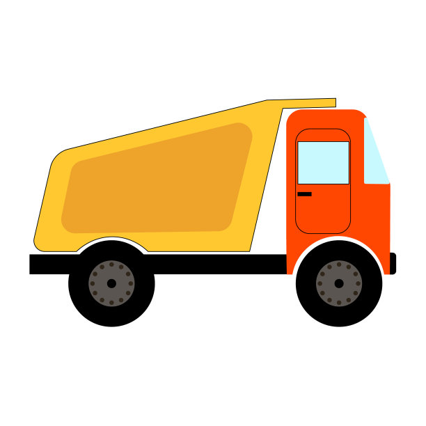 矢量图像水彩倾倒红黄色卡车在白色的背景图片下载