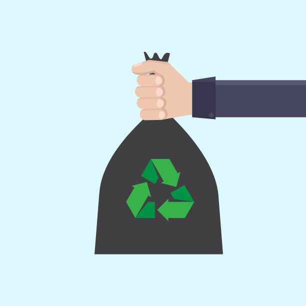 手拿回收箱矢量插图图片下载