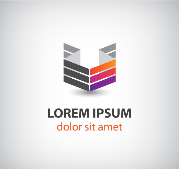 矢量3d抽象彩色几何构造图标图片下载