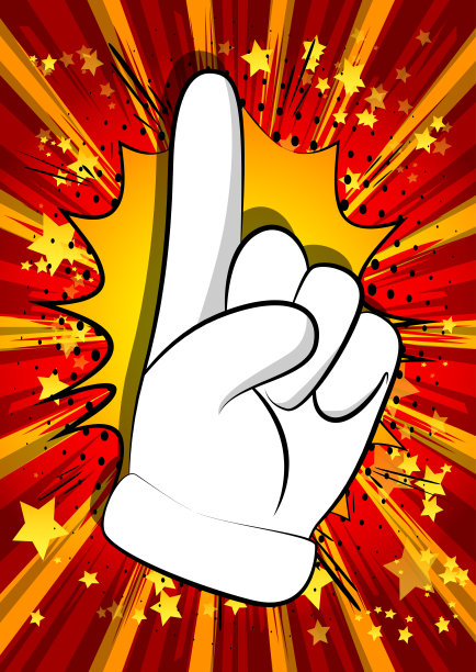 卡通手表达观点。素材图片