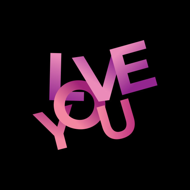 爱情文本3d现实孤立在黑色背景的情人节卡片模板横幅矢量插图。图片下载